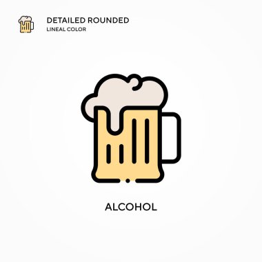 Alkol vektör simgesi. Modern vektör illüstrasyon kavramları. Düzenlemesi ve kişiselleştirmesi kolay.