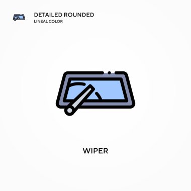 Silecek vektör simgesi. Modern vektör illüstrasyon kavramları. Düzenlemesi ve kişiselleştirmesi kolay.