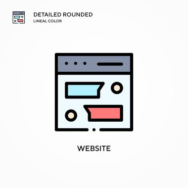 Web sitesi vektör simgesi. Modern vektör illüstrasyon kavramları. Düzenlemesi ve kişiselleştirmesi kolay.