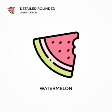 Karpuz vektör simgesi. Modern vektör illüstrasyon kavramları. Düzenlemesi ve kişiselleştirmesi kolay.