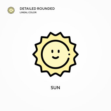 Güneş vektör simgesi. Modern vektör illüstrasyon kavramları. Düzenlemesi ve kişiselleştirmesi kolay.