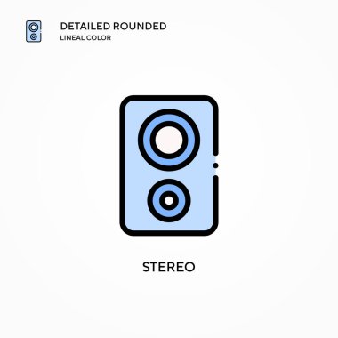 Stereo vektör simgesi. Modern vektör illüstrasyon kavramları. Düzenlemesi ve kişiselleştirmesi kolay.
