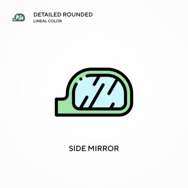 Yan ayna vektör simgesi. Modern vektör illüstrasyon kavramları. Düzenlemesi ve kişiselleştirmesi kolay.