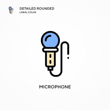 Mikrofon vektör simgesi. Modern vektör illüstrasyon kavramları. Düzenlemesi ve kişiselleştirmesi kolay.