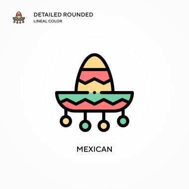 Meksika vektör ikonu. Modern vektör illüstrasyon kavramları. Düzenlemesi ve kişiselleştirmesi kolay.