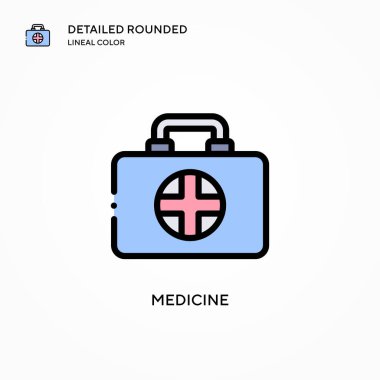 İlaç vektör simgesi. Modern vektör illüstrasyon kavramları. Düzenlemesi ve kişiselleştirmesi kolay.