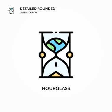 Kum saati vektör simgesi. Modern vektör illüstrasyon kavramları. Düzenlemesi ve kişiselleştirmesi kolay.