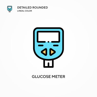 Glikoz metre vektör simgesi. Modern vektör illüstrasyon kavramları. Düzenlemesi ve kişiselleştirmesi kolay.