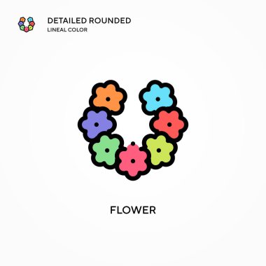 Çiçek vektör simgesi. Modern vektör illüstrasyon kavramları. Düzenlemesi ve kişiselleştirmesi kolay.