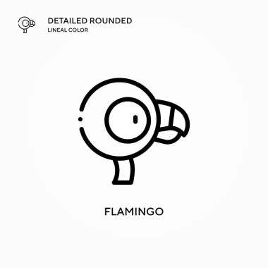 Flamingo vektör simgesi. Modern vektör illüstrasyon kavramları. Düzenlemesi ve kişiselleştirmesi kolay.