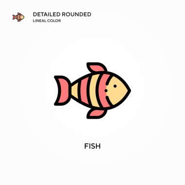 Balık vektör simgesi. Modern vektör illüstrasyon kavramları. Düzenlemesi ve kişiselleştirmesi kolay.