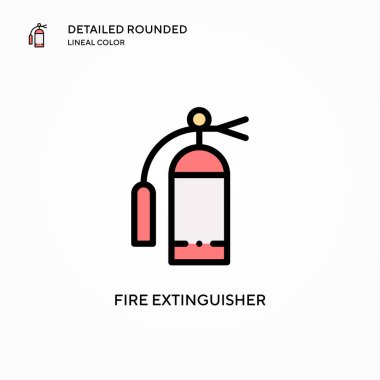 Yangın söndürme vektör simgesini ateşle. Modern vektör illüstrasyon kavramları. Düzenlemesi ve kişiselleştirmesi kolay.