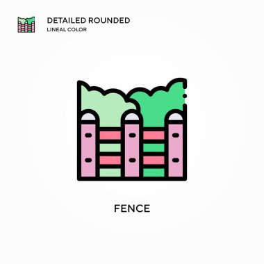 Çit vektör simgesi. Modern vektör illüstrasyon kavramları. Düzenlemesi ve kişiselleştirmesi kolay.