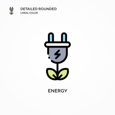 Enerji vektör simgesi. Modern vektör illüstrasyon kavramları. Düzenlemesi ve kişiselleştirmesi kolay.
