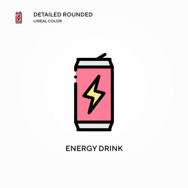 Enerji içeceği vektör simgesi. Modern vektör illüstrasyon kavramları. Düzenlemesi ve kişiselleştirmesi kolay.