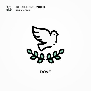 Güvercin vektör simgesi. Modern vektör illüstrasyon kavramları. Düzenlemesi ve kişiselleştirmesi kolay.