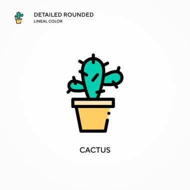 Kaktüs vektör simgesi. Modern vektör illüstrasyon kavramları. Düzenlemesi ve kişiselleştirmesi kolay.