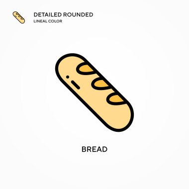 Ekmek vektör simgesi. Modern vektör illüstrasyon kavramları. Düzenlemesi ve kişiselleştirmesi kolay.