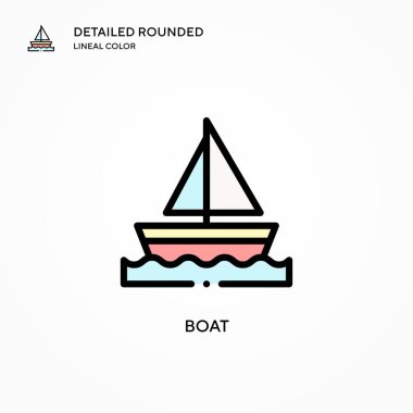 Tekne vektör simgesi. Modern vektör illüstrasyon kavramları. Düzenlemesi ve kişiselleştirmesi kolay.