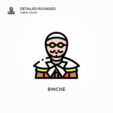 Binche vektör simgesi. Modern vektör illüstrasyon kavramları. Düzenlemesi ve kişiselleştirmesi kolay.