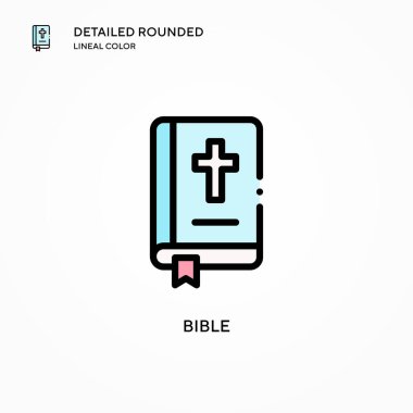 İncil vektör simgesi. Modern vektör illüstrasyon kavramları. Düzenlemesi ve kişiselleştirmesi kolay.