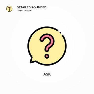 Vektör simgesine sor. Modern vektör illüstrasyon kavramları. Düzenlemesi ve kişiselleştirmesi kolay.