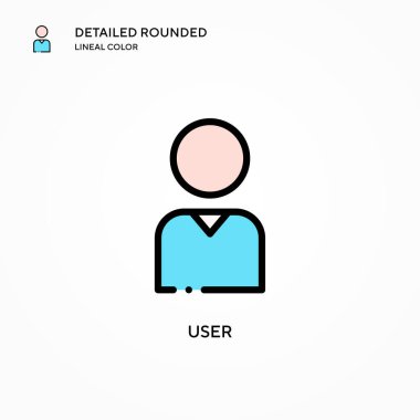 Kullanıcı vektör simgesi. Modern vektör illüstrasyon kavramları. Düzenlemesi ve kişiselleştirmesi kolay.