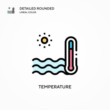 Sıcaklık vektör simgesi. Modern vektör illüstrasyon kavramları. Düzenlemesi ve kişiselleştirmesi kolay.