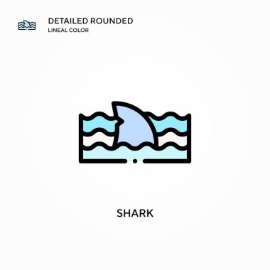 Köpekbalığı vektör simgesi. Modern vektör illüstrasyon kavramları. Düzenlemesi ve kişiselleştirmesi kolay.