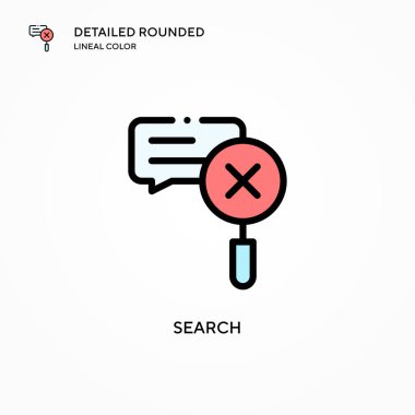 Arama vektör simgesi. Modern vektör illüstrasyon kavramları. Düzenlemesi ve kişiselleştirmesi kolay.