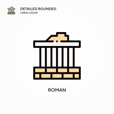 Roma vektör ikonu. Modern vektör illüstrasyon kavramları. Düzenlemesi ve kişiselleştirmesi kolay.