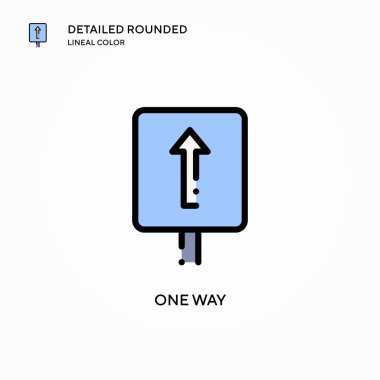 Tek yönlü vektör simgesi. Modern vektör illüstrasyon kavramları. Düzenlemesi ve kişiselleştirmesi kolay.