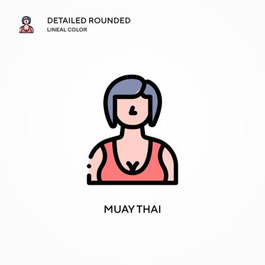 Muay Thai vektör simgesi. Modern vektör illüstrasyon kavramları. Düzenlemesi ve kişiselleştirmesi kolay.