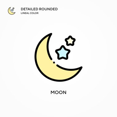 Ay vektör simgesi. Modern vektör illüstrasyon kavramları. Düzenlemesi ve kişiselleştirmesi kolay.