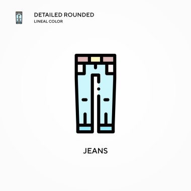 Kot pantolon vektör ikonu. Modern vektör illüstrasyon kavramları. Düzenlemesi ve kişiselleştirmesi kolay.