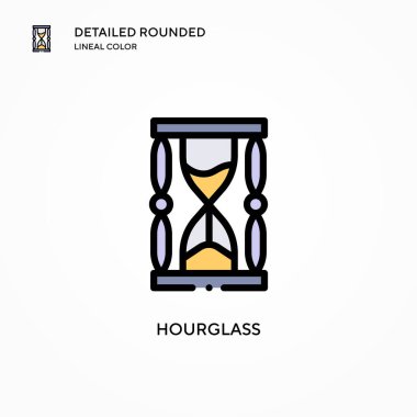 Kum saati vektör simgesi. Modern vektör illüstrasyon kavramları. Düzenlemesi ve kişiselleştirmesi kolay.