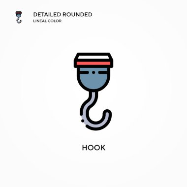 Kanca vektör simgesi. Modern vektör illüstrasyon kavramları. Düzenlemesi ve kişiselleştirmesi kolay.