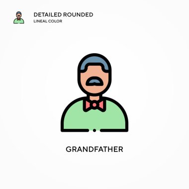 Büyükbaba vektör ikonu. Modern vektör illüstrasyon kavramları. Düzenlemesi ve kişiselleştirmesi kolay.