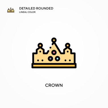 Crown vektör simgesi. Modern vektör illüstrasyon kavramları. Düzenlemesi ve kişiselleştirmesi kolay.
