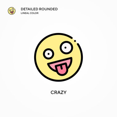 Çılgın vektör simgesi. Modern vektör illüstrasyon kavramları. Düzenlemesi ve kişiselleştirmesi kolay.