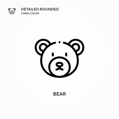 Ayı vektör simgesi. Modern vektör illüstrasyon kavramları. Düzenlemesi ve kişiselleştirmesi kolay.