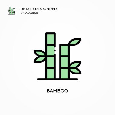 Bambu vektör simgesi. Modern vektör illüstrasyon kavramları. Düzenlemesi ve kişiselleştirmesi kolay.