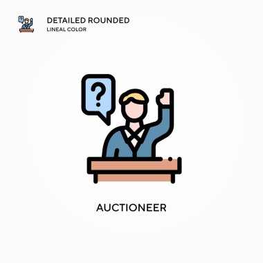 Açık arttırma vektör simgesi. Modern vektör illüstrasyon kavramları. Düzenlemesi ve kişiselleştirmesi kolay.