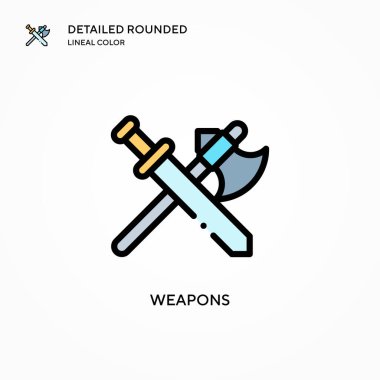 Silah vektör simgesi. Modern vektör illüstrasyon kavramları. Düzenlemesi ve kişiselleştirmesi kolay.