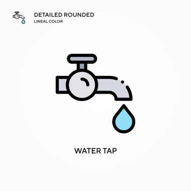 Su musluğu vektör simgesi. Modern vektör illüstrasyon kavramları. Düzenlemesi ve kişiselleştirmesi kolay.