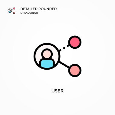 Kullanıcı vektör simgesi. Modern vektör illüstrasyon kavramları. Düzenlemesi ve kişiselleştirmesi kolay.