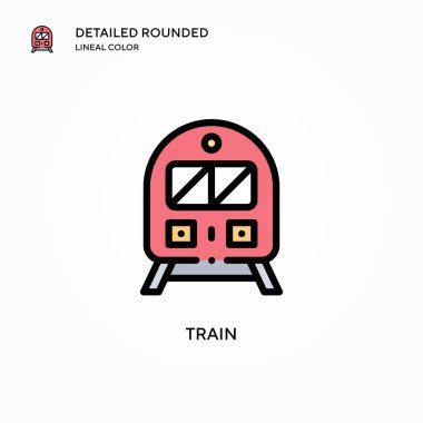 Tren vektör simgesi. Modern vektör illüstrasyon kavramları. Düzenlemesi ve kişiselleştirmesi kolay.