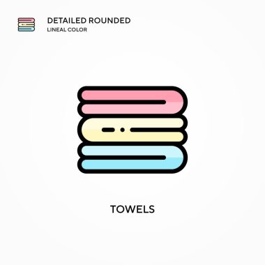 Havlu vektör simgesi. Modern vektör illüstrasyon kavramları. Düzenlemesi ve kişiselleştirmesi kolay.