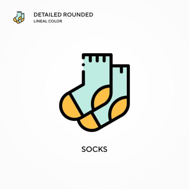 Çorap vektör ikonu. Modern vektör illüstrasyon kavramları. Düzenlemesi ve kişiselleştirmesi kolay.
