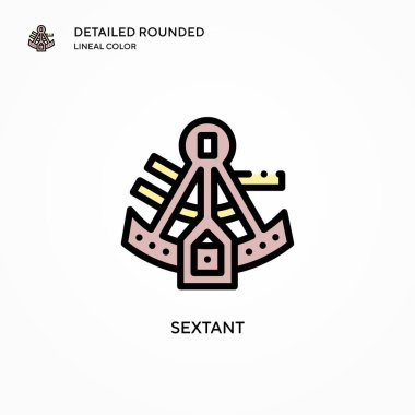 Sextant vektör simgesi. Modern vektör illüstrasyon kavramları. Düzenlemesi ve kişiselleştirmesi kolay.